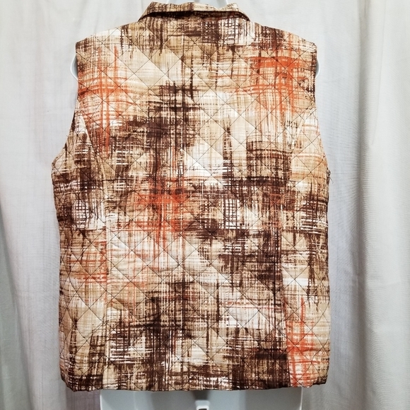 Alia Orange And Brown zip Up Size 12 petite vest - Picture 3 of 8